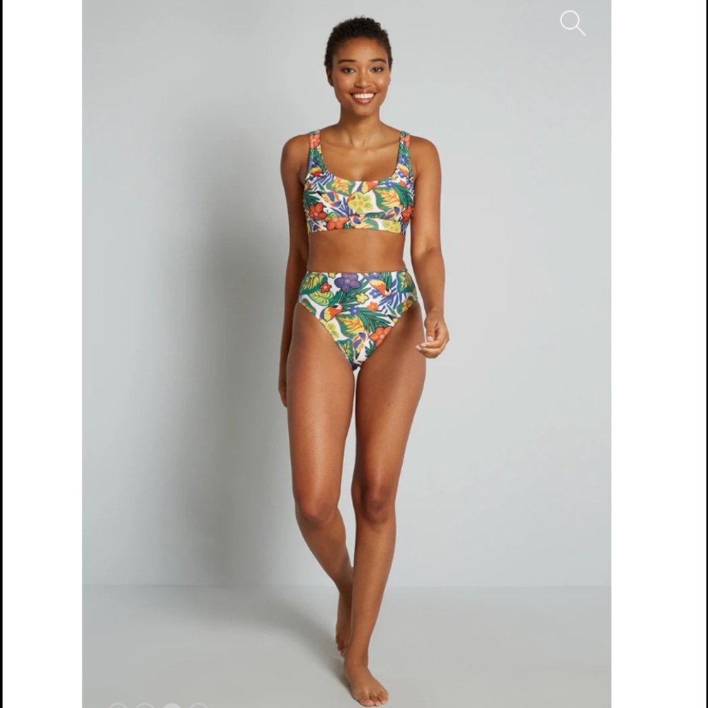 ModCloth‎ NWT Floral Jungle Bikini Top and Bottom SET